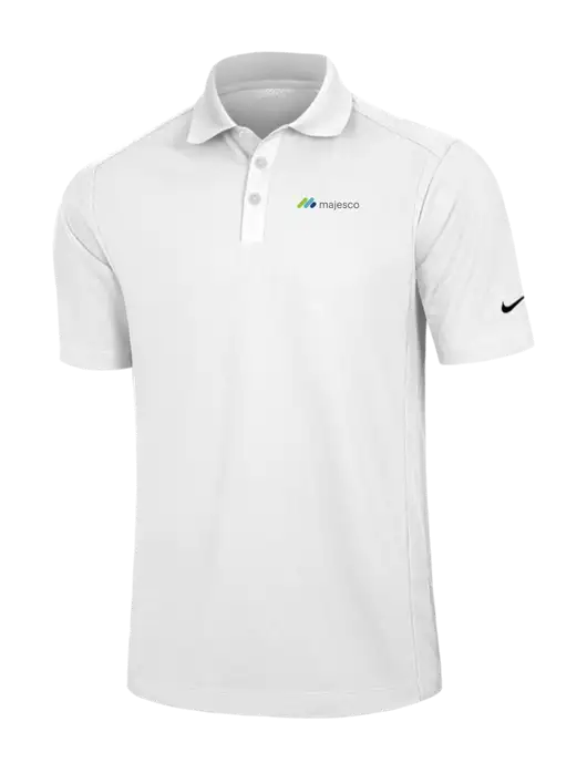 Nike White Dri-FIT Classic Polo w/Majesco Logo