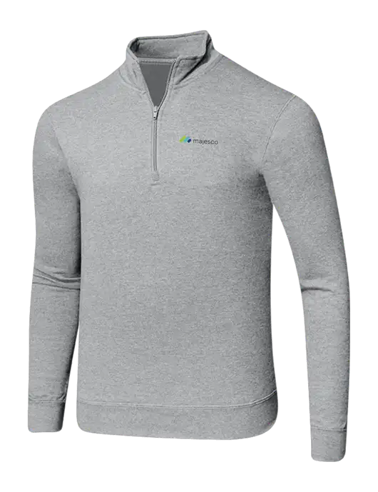 Light Heather Grey 8.5 oz Ring Spun 1/4 Zip Pullover Sweatshirt w/Majesco Logo