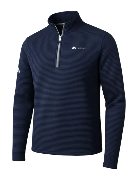 Adidas Navy Spacer Quarter-Zip Pullover w/Majesco Logo