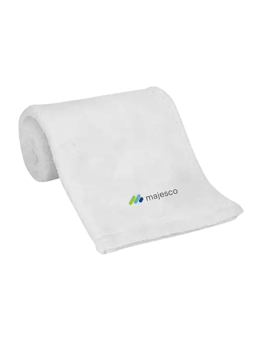 White Alpine Fleece Mink Touch Luxury Baby Blanket  w/Majesco Logo