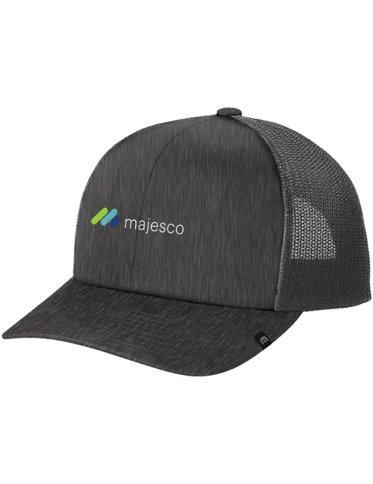 TravisMathew Very Dark Grey Heather Cruz Trucker Cap w/Majesco Logo