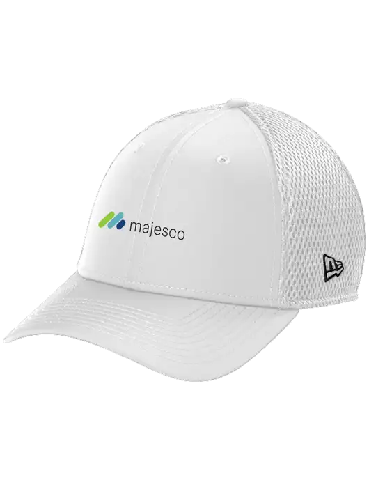 New Era 39THIRTY Performance Stretch White Mesh Cap w/Majesco Logo